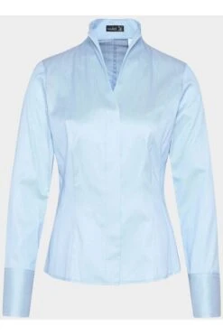 Van Laack Slim Fit Blusehellblau, Strukturiert