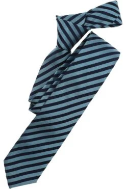 Venti Slim Krawatte 100% Seide Türkis, Gestreift