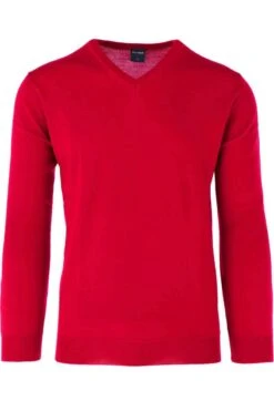 OLYMP Herren Pullover V-Ausschnitt Rot