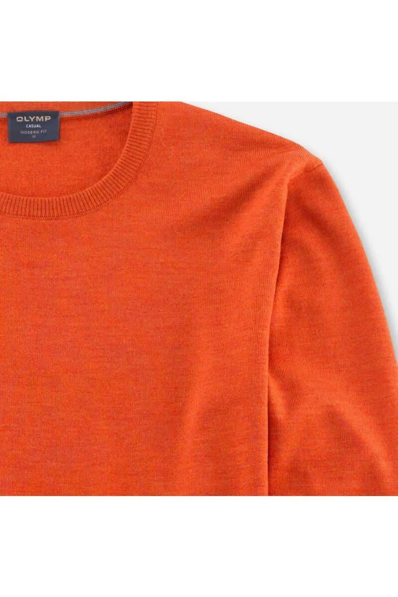 OLYMP Casual Modern Fit Herren Pullover Rundhals Rost 2 OLYMP Casual Modern Fit Herren Pullover Rundhals Rost – Bild 2