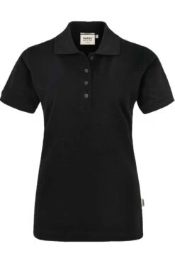 HAKRO 201 Regular Fit Damen Poloshirt Schwarz, Einfarbig