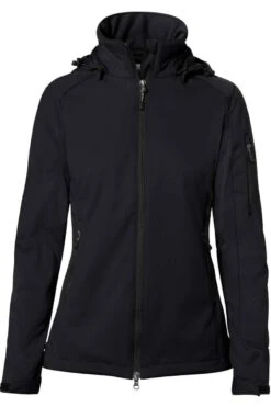 HAKRO 248 Regular Fit Damen SoftshelljackeKapuze (abnehmbar) Schwarz