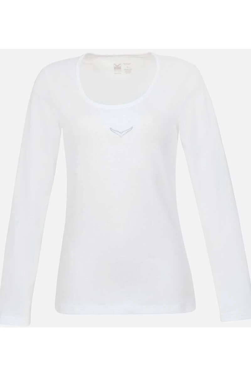 TRIGEMA Slim Fit Damen Longsleeve Weiss 1 TRIGEMA Slim Fit Damen Longsleeve Weiss