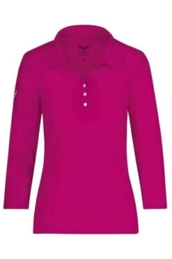 TRIGEMA Slim Fit Damen Poloshirt Magenta, Einfarbig
