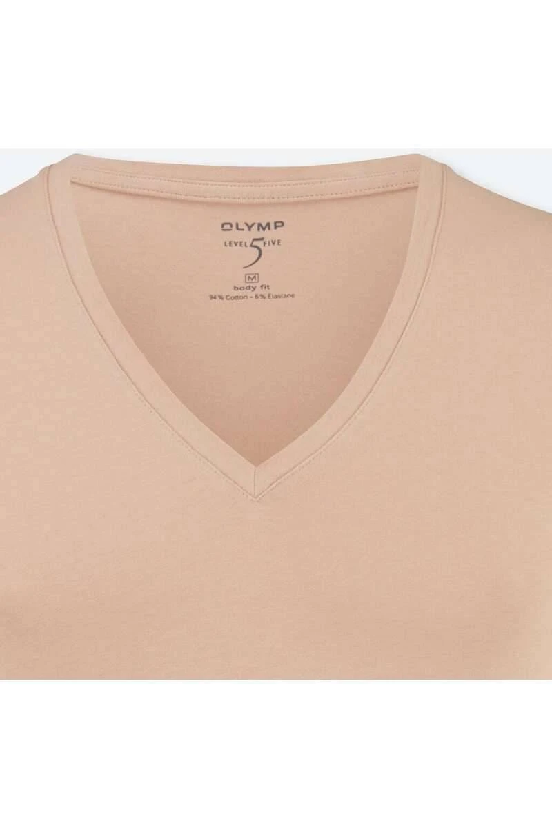 OLYMP Level FiveBody Fit T-Shirt V-Ausschnitt Hautfarben,Einfarbig 2 OLYMP Level FiveBody Fit T-Shirt V-Ausschnitt Hautfarben,Einfarbig – Bild 2