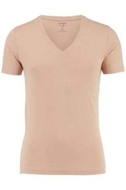 OLYMP Level FiveBody Fit T-Shirt V-Ausschnitt Hautfarben,Einfarbig