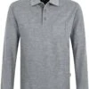 HAKRO 809 Comfort Fit Longsleeve Poloshirt Grau, Meliert