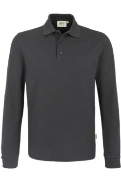 HAKRO 815 Comfort Fit Longsleeve Poloshirt Anthrazit, Einfarbig