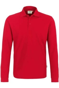 HAKRO 820 Regular Fit Longsleeve Poloshirt Rot, Einfarbig
