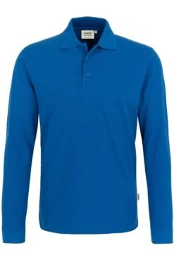 HAKRO 820 Regular Fit Longsleeve Poloshirt Royal, Einfarbig