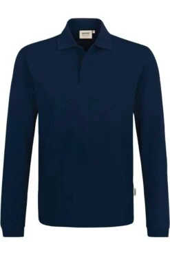 HAKRO 821 Comfort Fit Longsleeve Poloshirt Nachtblau, Einfarbig