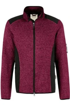 HAKRO 836 Regular Fit Herren Fleecejacke Zip Weinrot