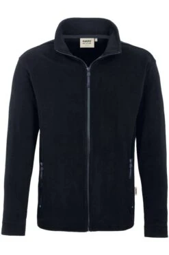 HAKRO 840 Regular Fit Herren Fleecejacke Zip Schwarz