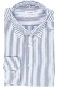 Seidensticker Regular Fit Hemd Blau/weiss, Gestreift