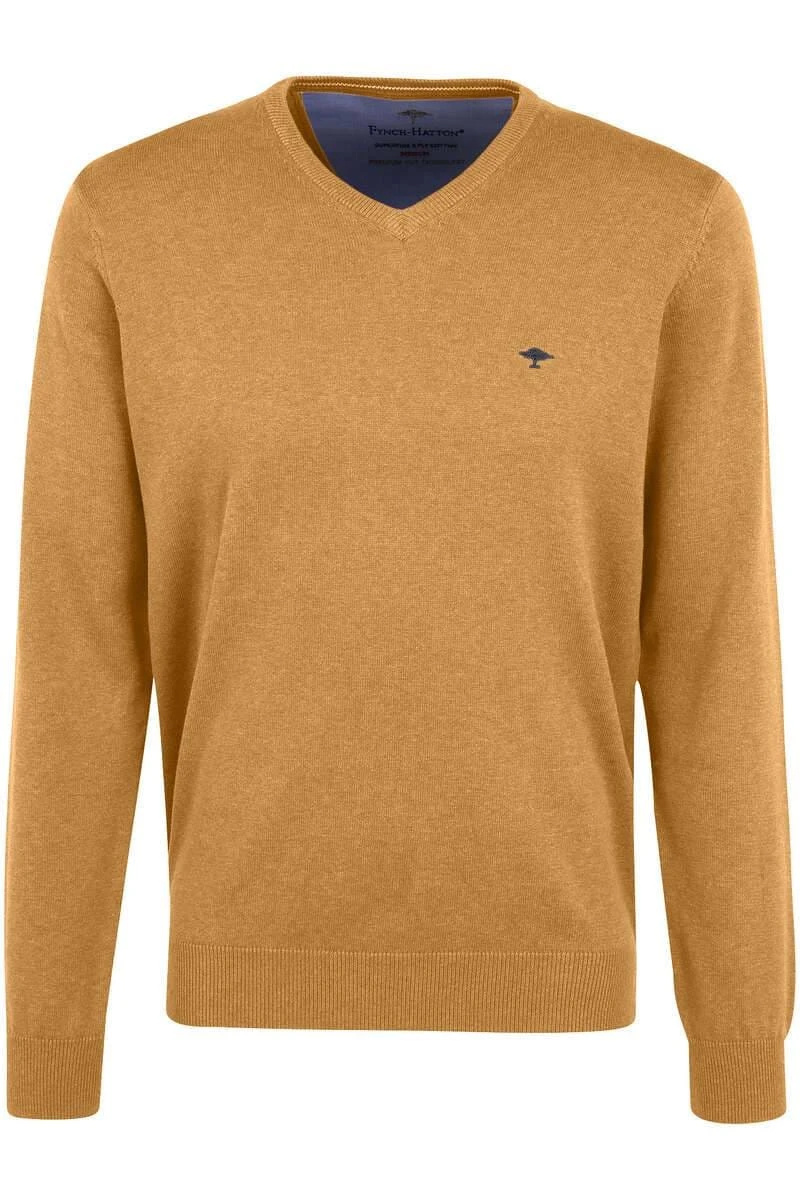 Fynch-Hatton Casual Fit Herren StrickpulloverV-Ausschnitt Gelb 1 Fynch-Hatton Casual Fit Herren StrickpulloverV-Ausschnitt Gelb