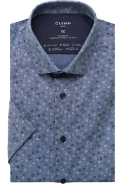 OLYMP Luxor 24/Seven Dynamic Flex Modern Fit Hemd Blau/braun, Gemustert