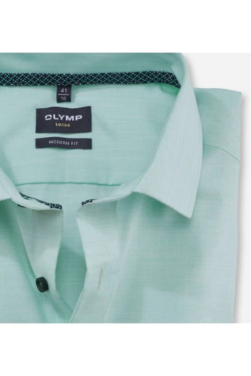 OLYMP Luxor Modern Fit Hemd Hellgrün, Einfarbig 2 OLYMP Luxor Modern Fit Hemd Hellgrün, Einfarbig – Bild 2