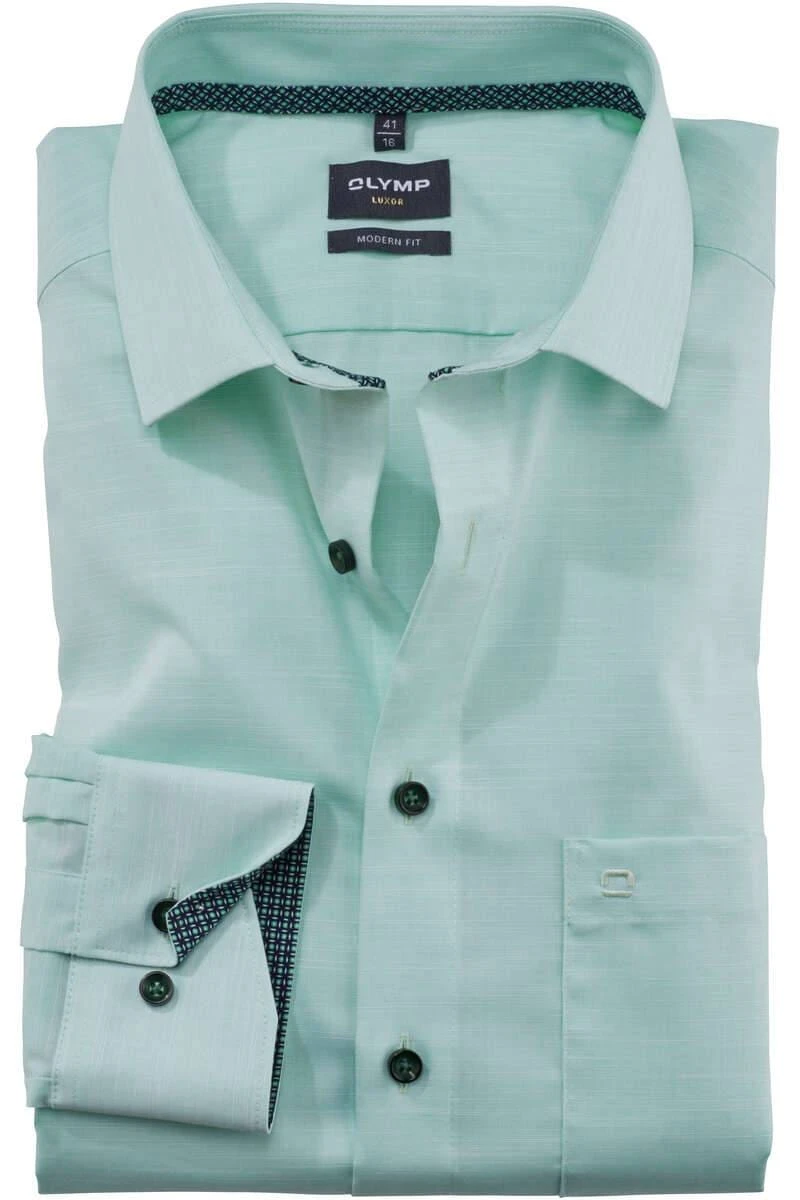 OLYMP Luxor Modern Fit Hemd Hellgrün, Einfarbig 1 OLYMP Luxor Modern Fit Hemd Hellgrün, Einfarbig
