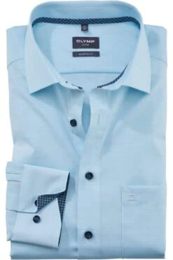 OLYMP Luxor Modern Fit Hemd Aqua, Einfarbig