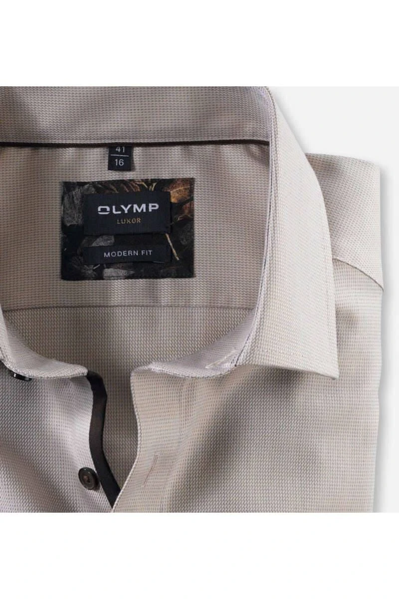OLYMP Luxor Modern Fit Hemd Natur, Faux-uni 2 OLYMP Luxor Modern Fit Hemd Natur, Faux-uni – Bild 2