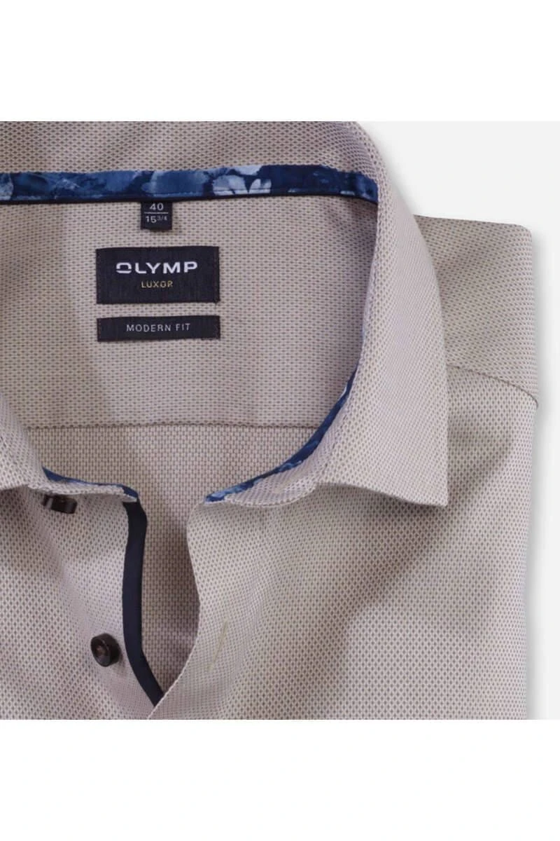OLYMP Luxor Modern Fit Hemd Natur/weiss, Faux-uni 2 OLYMP Luxor Modern Fit Hemd Natur/weiss, Faux-uni – Bild 2