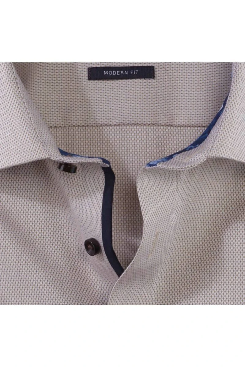 OLYMP Luxor Modern Fit Hemd Natur/weiss, Faux-uni 4 OLYMP Luxor Modern Fit Hemd Natur/weiss, Faux-uni – Bild 4