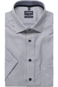 OLYMP Luxor Modern Fit Hemd Marine/weiss, Gestreift