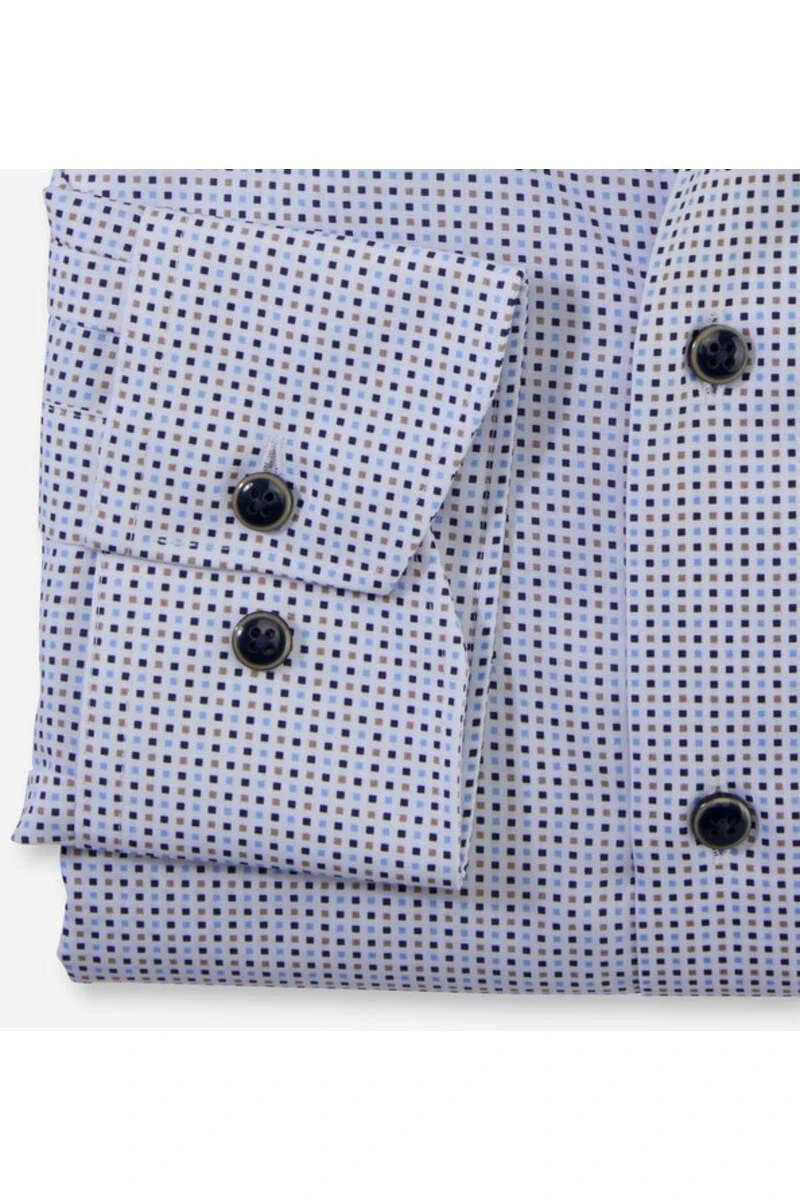 OLYMP Luxor Modern Fit Hemd Blau/braun/weiss, Gemustert 3 OLYMP Luxor Modern Fit Hemd Blau/braun/weiss, Gemustert – Bild 3