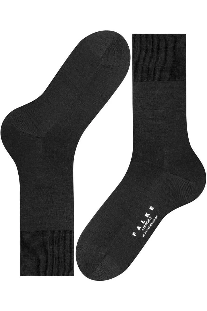 FALKE Airport Herren Socken Schwarz, Einfarbig 4 FALKE Airport Herren Socken Schwarz, Einfarbig – Bild 4