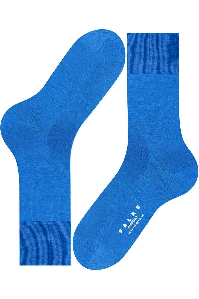 FALKE Airport Herren Socken Blau, Einfarbig 5 FALKE Airport Herren Socken Blau, Einfarbig – Bild 5