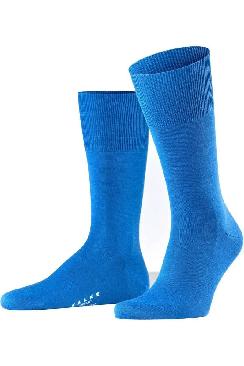 FALKE Airport Herren Socken Blau, Einfarbig 1 FALKE Airport Herren Socken Blau, Einfarbig
