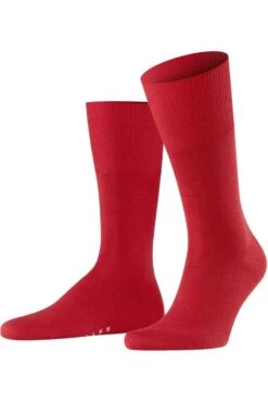 FALKE Airport Herren Socken Rot, Einfarbig