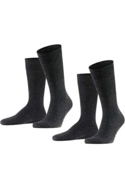 FALKE Swing Herren Socken Doppelpackanthrazit, Melange