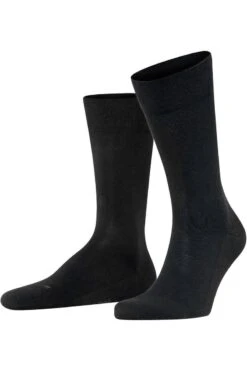 FALKE Sensitive Herren Socken Schwarz, Einfarbig