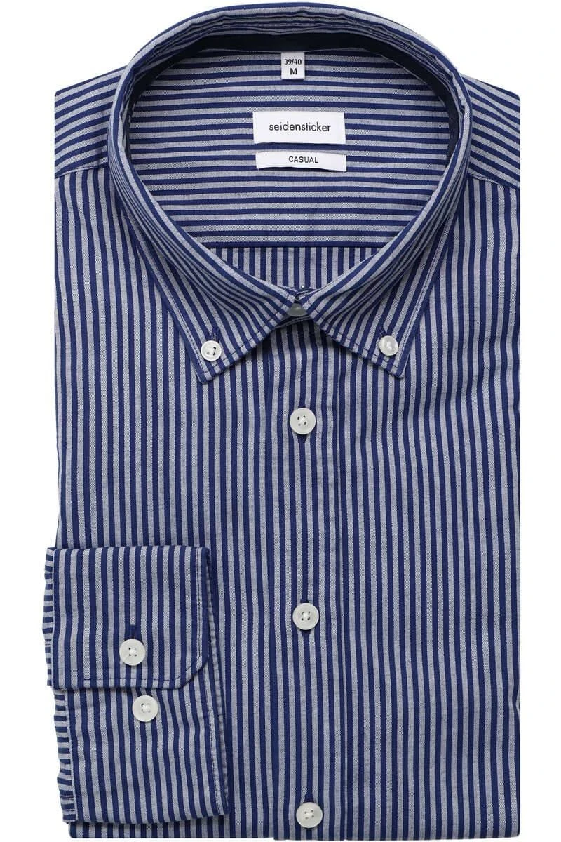 Seidensticker Casual Regular Fit Hemd Blau, Gestreift 1 Seidensticker Casual Regular Fit Hemd Blau, Gestreift