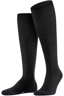 FALKE Airport Kniestrümpfe Schwarz, Einfarbig