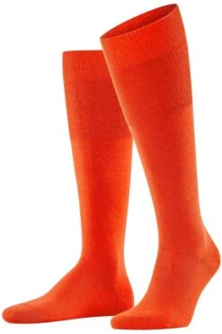 FALKE Airport Kniestrümpfe Orange, Einfarbig