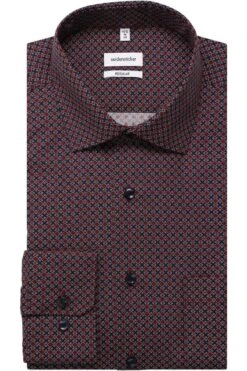Seidensticker Regular Fit Hemd Dunkelrot, Gemustert
