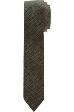 OLYMP Krawatte 100% Seide Grün, Gemustert