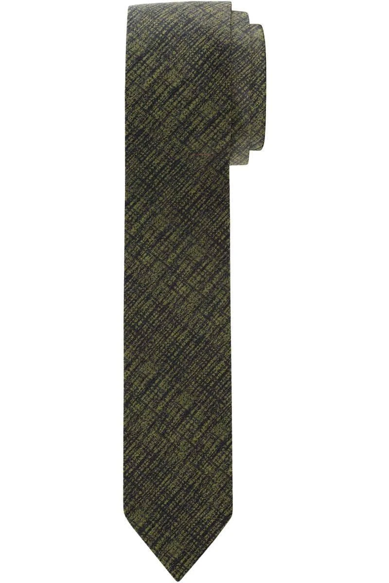 OLYMP Krawatte 100% Seide Grün, Gemustert 1 OLYMP Krawatte 100% Seide Grün, Gemustert