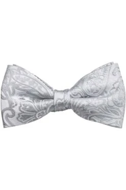 OLYMP Fliege Aus 100% Seidesilber, Gemustert