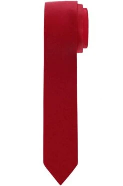 OLYMP Krawatte 100% Seide Ziegelrot, Einfarbig