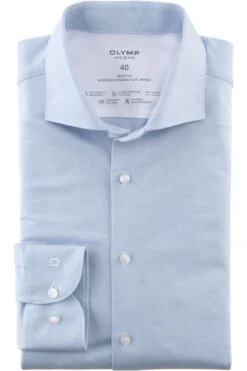 OLYMP Level Five 24/Seven Body Fit Jerseyhemd Bleu, Faux-uni