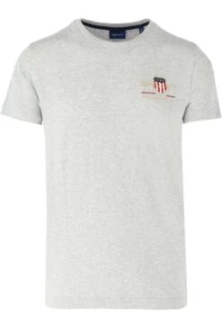 GANT Regular Fit T-Shirt Rundhals Hellgrau,Melange