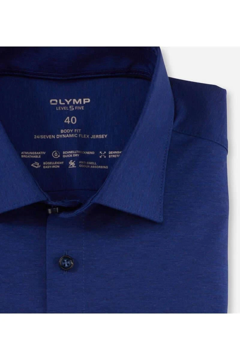 OLYMP Level Five 24/Seven Dynamic Flex Body Fit Jerseyhemd Royal, Einfarbig 2 OLYMP Level Five 24/Seven Dynamic Flex Body Fit Jerseyhemd Royal, Einfarbig – Bild 2
