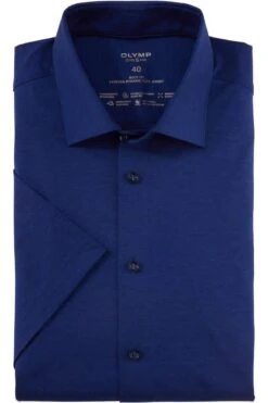 OLYMP Level Five 24/Seven Dynamic Flex Body Fit Jerseyhemd Royal, Einfarbig