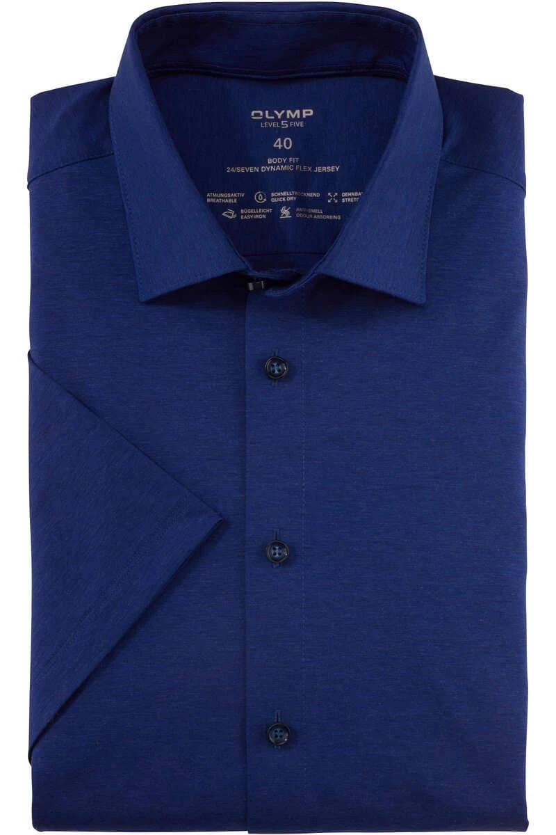 OLYMP Level Five 24/Seven Dynamic Flex Body Fit Jerseyhemd Royal, Einfarbig 1 OLYMP Level Five 24/Seven Dynamic Flex Body Fit Jerseyhemd Royal, Einfarbig