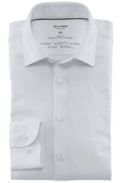 OLYMP Level Five 24/Seven Body Fit Jerseyhemd Weiss, Einfarbig