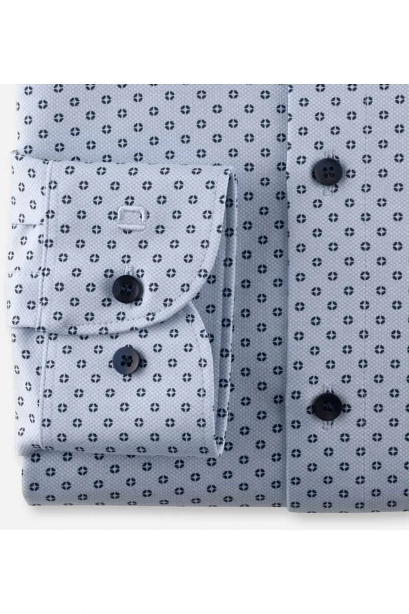 OLYMP Level Five 24/Seven Dynamic Flex Body Fit Jerseyhemd Bleu/marine, Gemustert 3 OLYMP Level Five 24/Seven Dynamic Flex Body Fit Jerseyhemd Bleu/marine, Gemustert – Bild 3