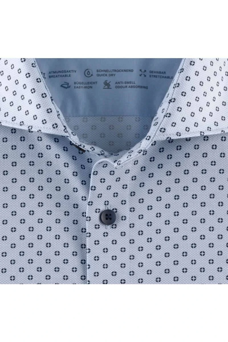 OLYMP Level Five 24/Seven Dynamic Flex Body Fit Jerseyhemd Bleu/marine, Gemustert 4 OLYMP Level Five 24/Seven Dynamic Flex Body Fit Jerseyhemd Bleu/marine, Gemustert – Bild 4